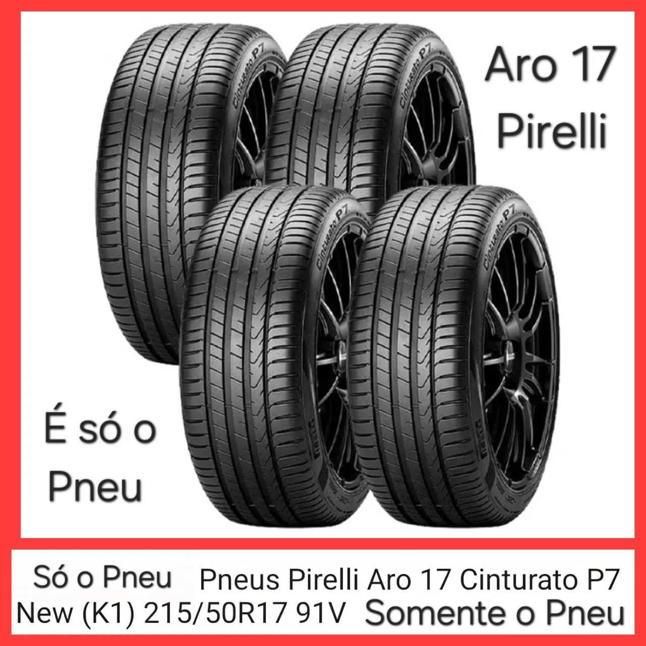 Pneu Aro 17 Pirelli 215/50R17. Só venda. Zero