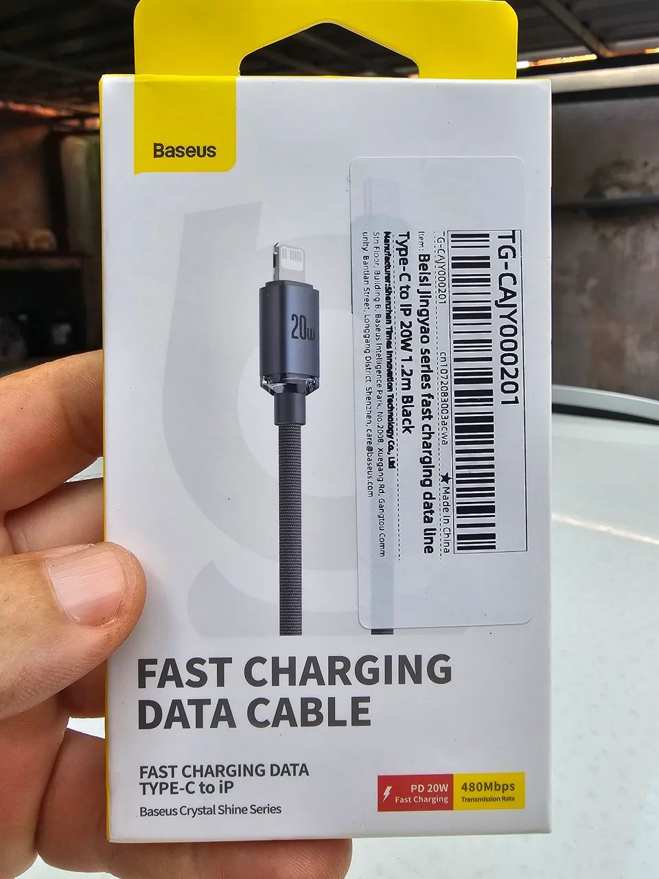 Cabo Baseus Type-C para Lightning 20W 1.2m - Carregamento Rápido