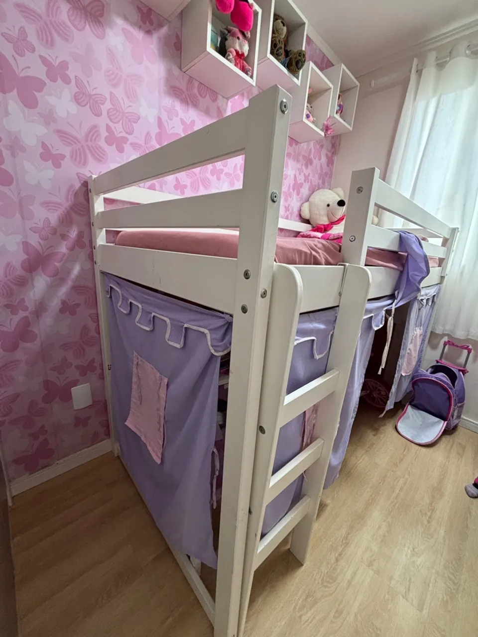 Cama Infantil Beliche com casinha