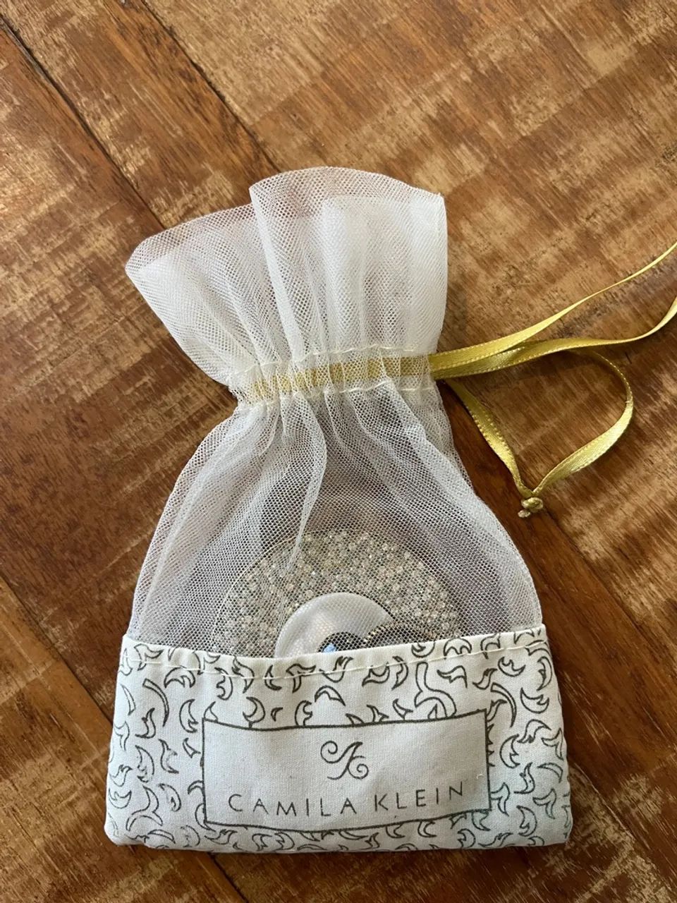 Cordão Colar MANDALA Camila Klein olho grego dourado envelhecido com pedras - Foto 5