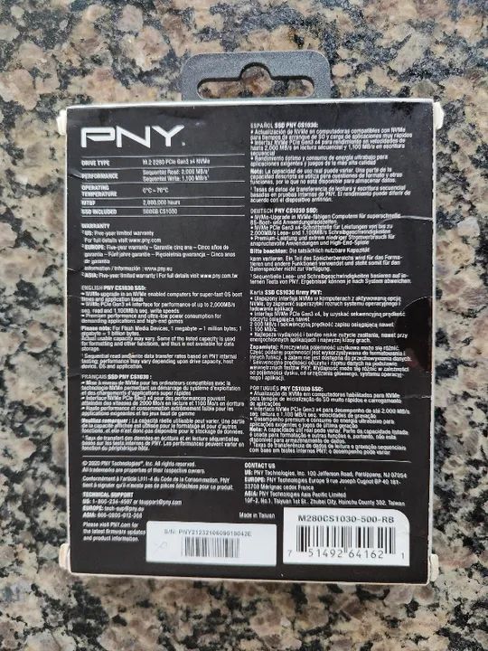 SSD 500GB PNY CS1030 Nmve m2 - Foto 2