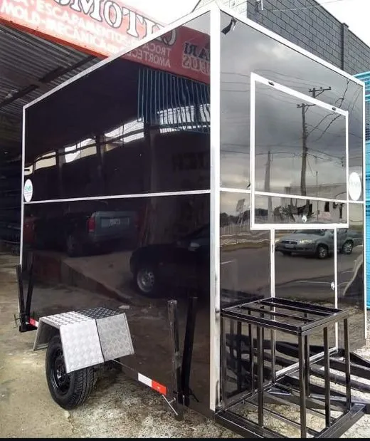 Trailer Food Truck Preto 3x2 - Pronto para seu negócio!