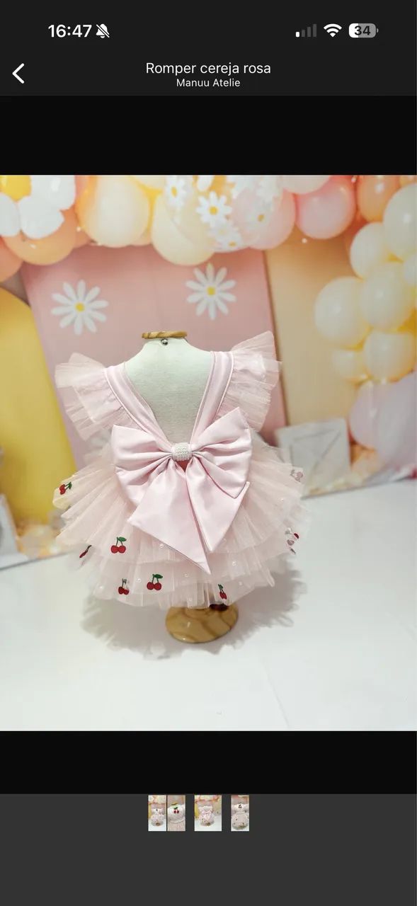 Kit 2 roupas completas com tênis e chapéu para festa cerejinha - Foto 3