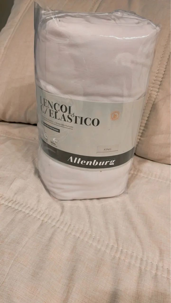 Vendo 1 Lençol com Elástico King Altenburg Branco 