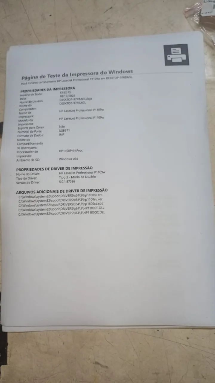 IMPRESSORA HP LASERJET P1109W SEMI NOVA  - Foto 5