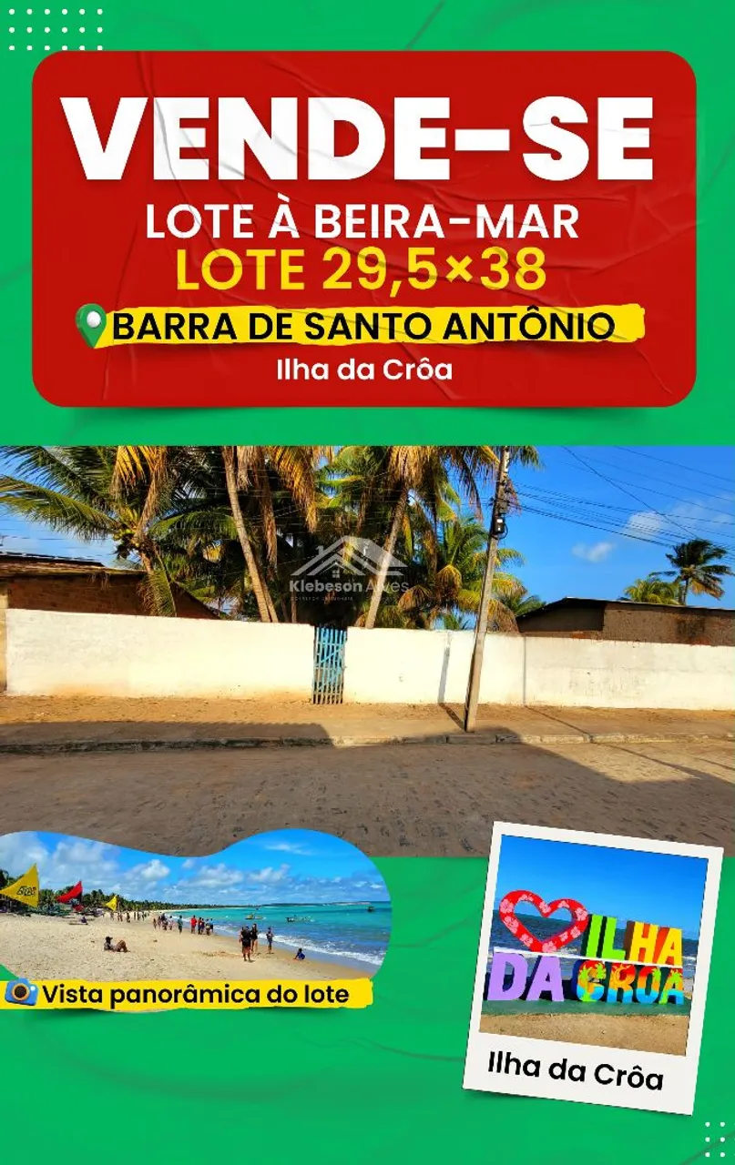 VENDO TERRENO BEIRA MAR NA BELA PRAIA DA ILHA DA CROA