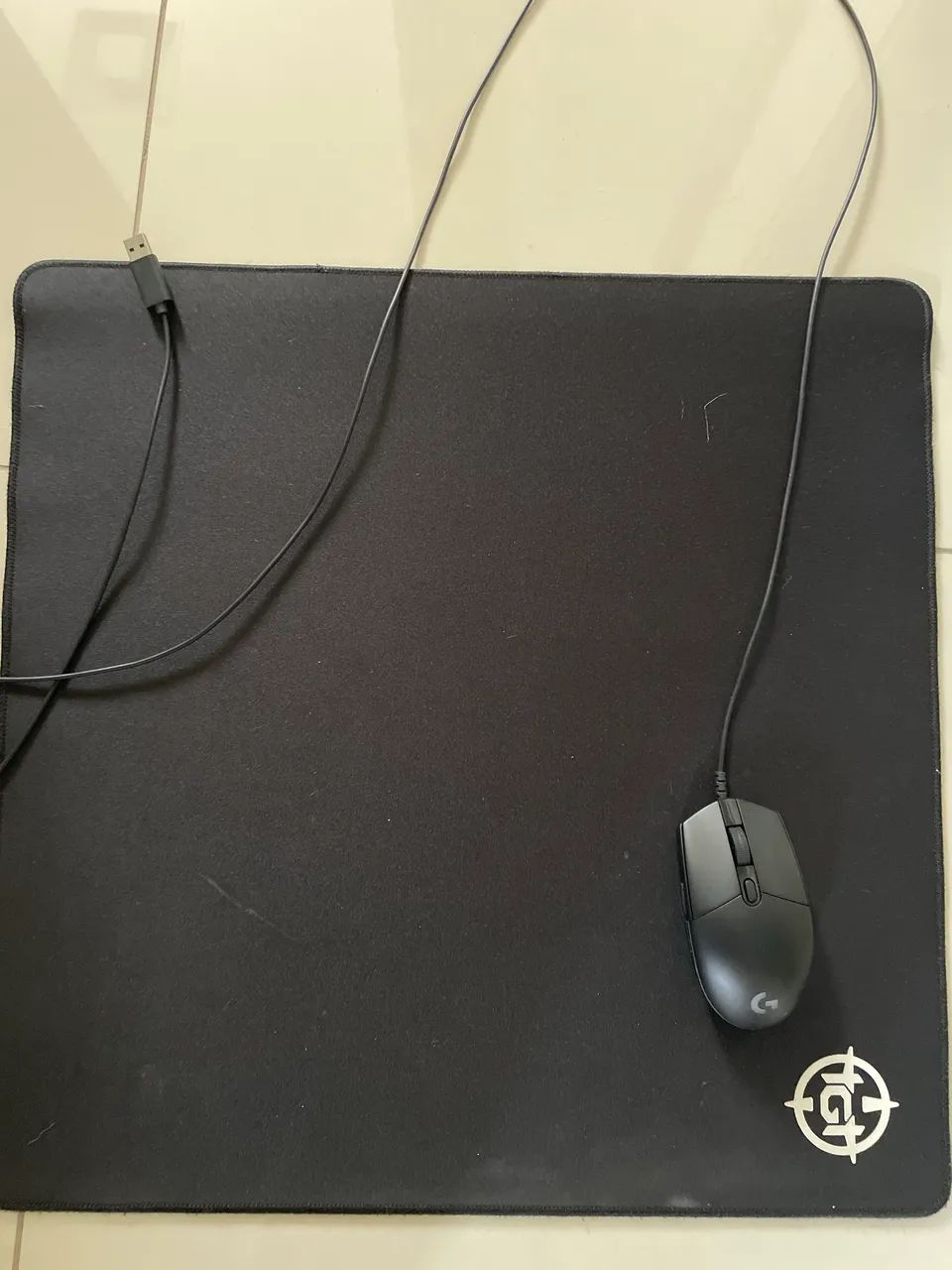 Mouse Gamer Logitech + Mousepad Grande - Ótimo Estado