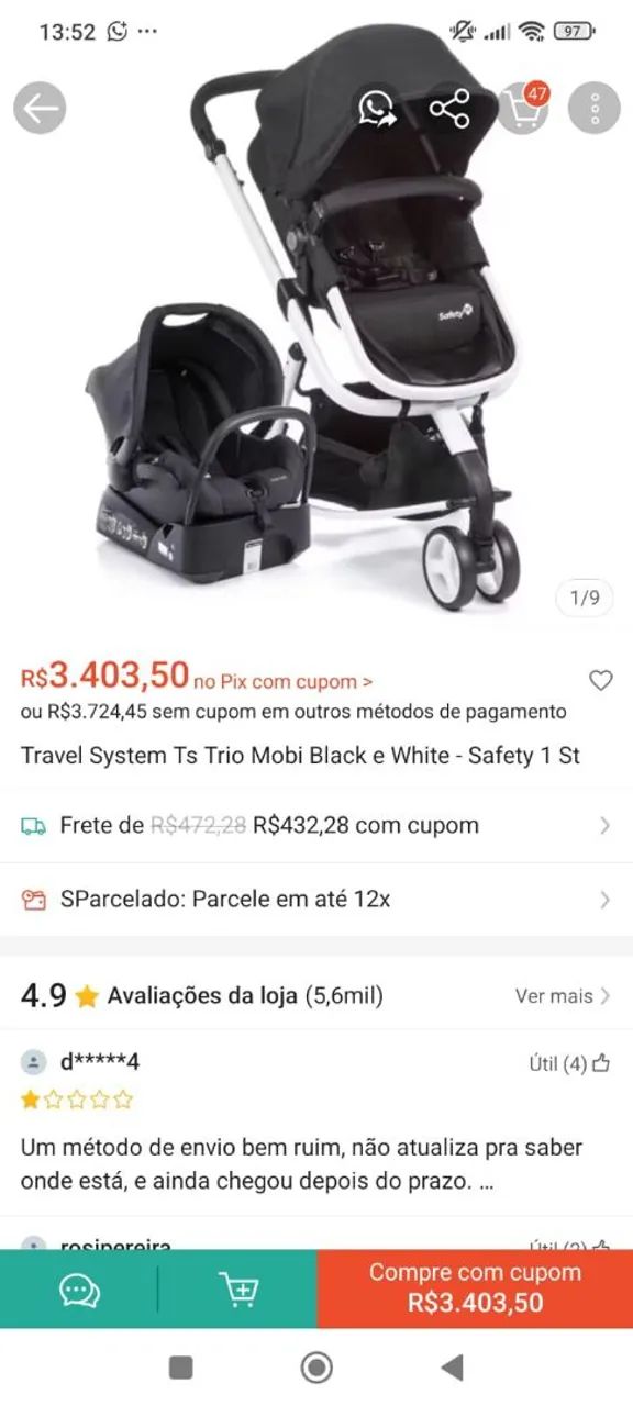 Carrinho de bebê Infantil Reversível, EPIC lite - Foto 4