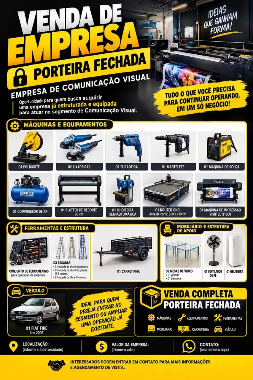 Vende se empresa de comunicação visual 
