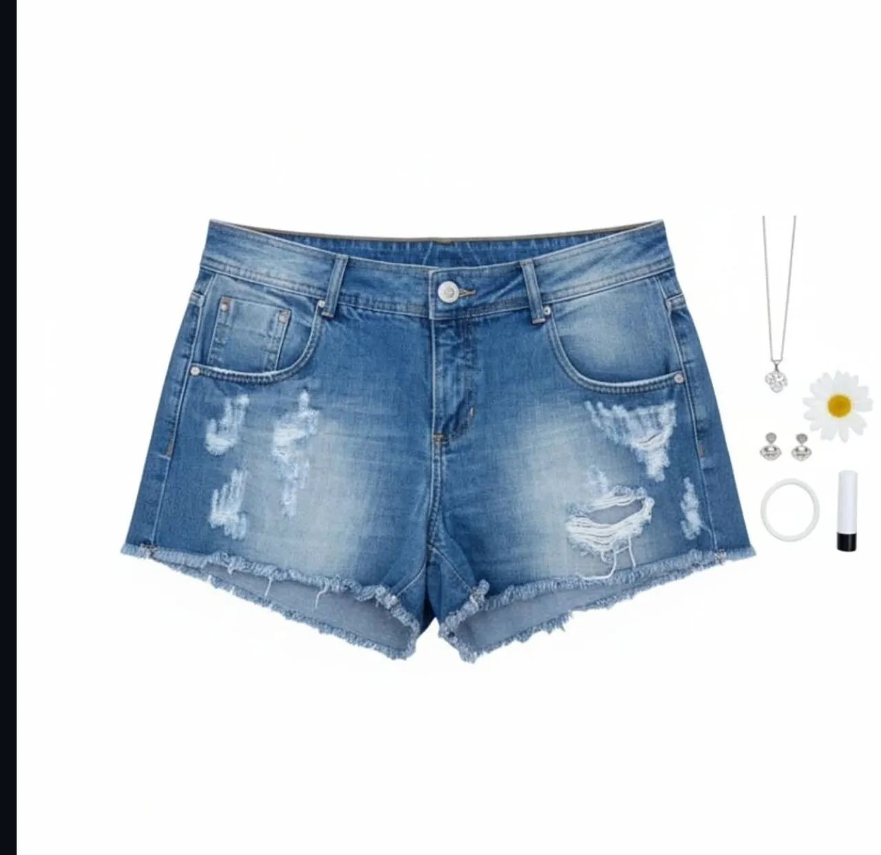 Short jeans cardigan lovers tamanho 42