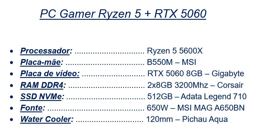 PC Gamer Ryzen 5 + RTX 5060 - Foto 3