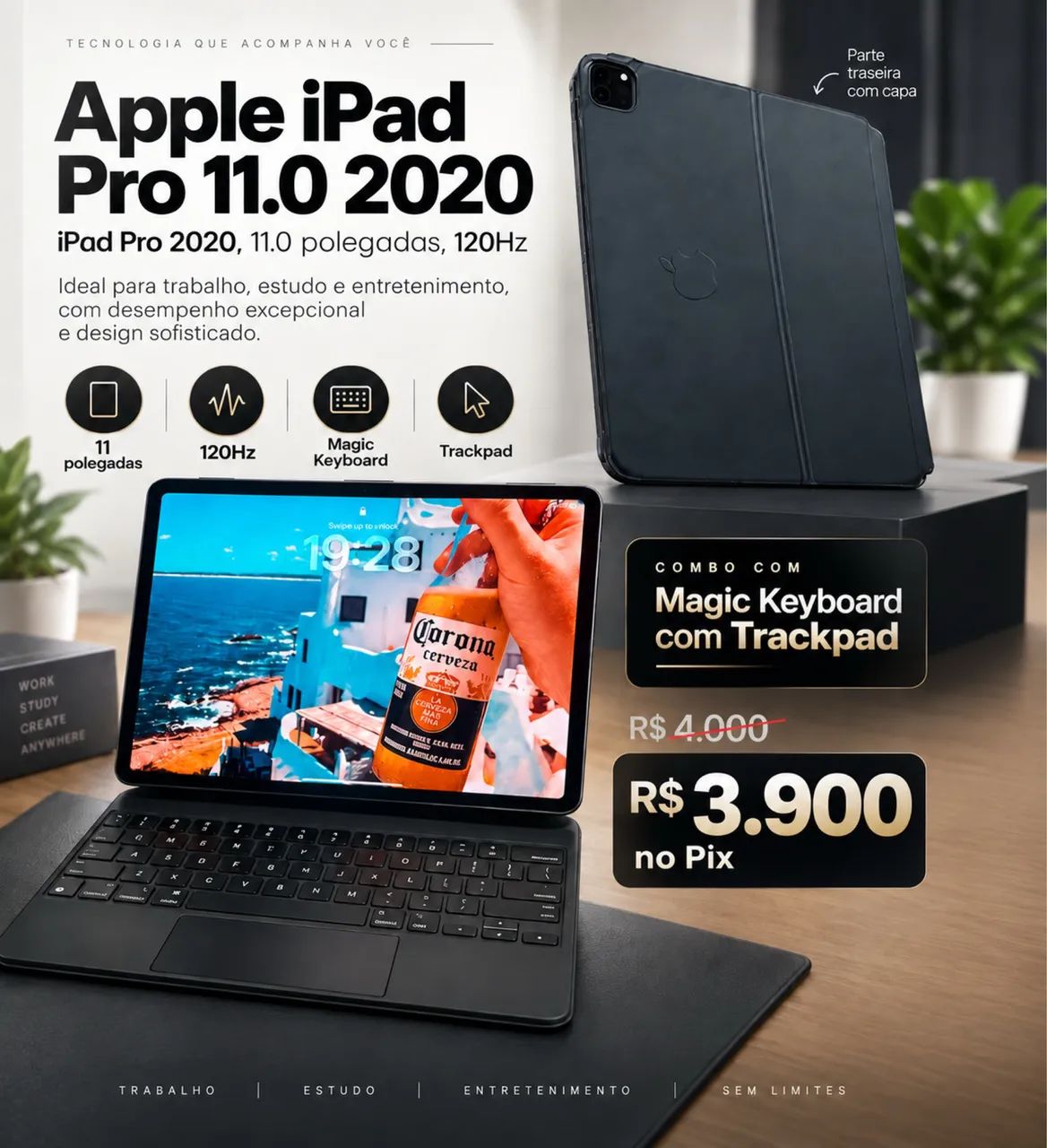 iPad Pro 11 com MAGIC KEYBOARD 2020 128GB  - Foto 3