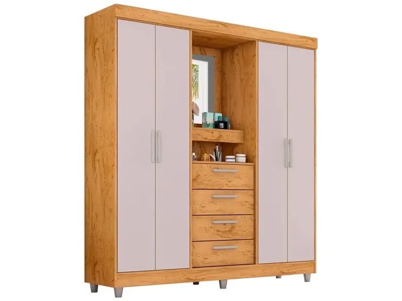Vendo cama de casal unibox e guarda-roupa casal