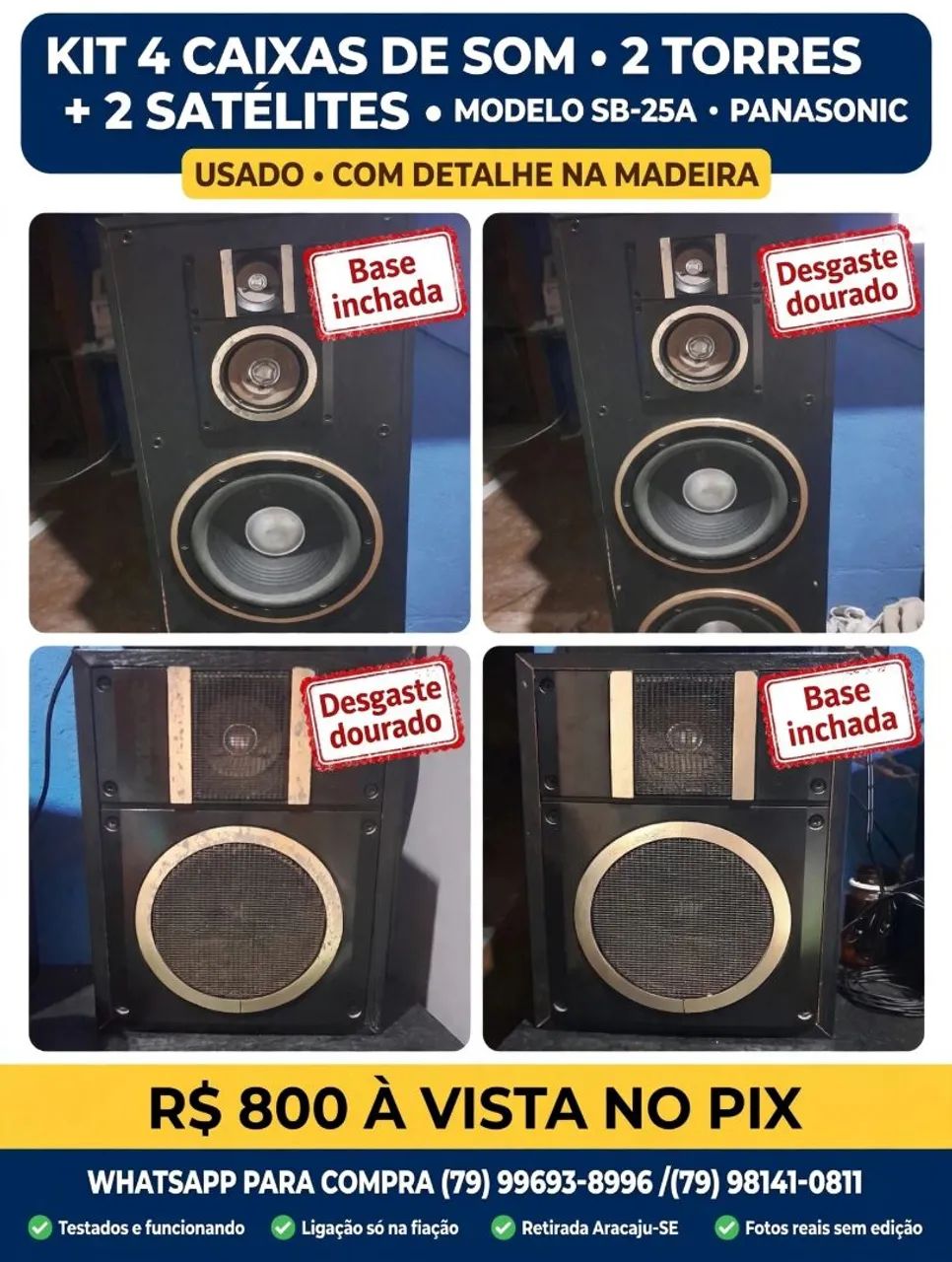Kit 4 caixas de som Panasonic 
