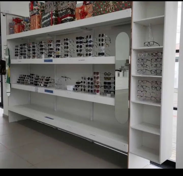 Expositor Comercial Grande em MDF c/ Suporte de Ferro Galvanizado - Impecável!