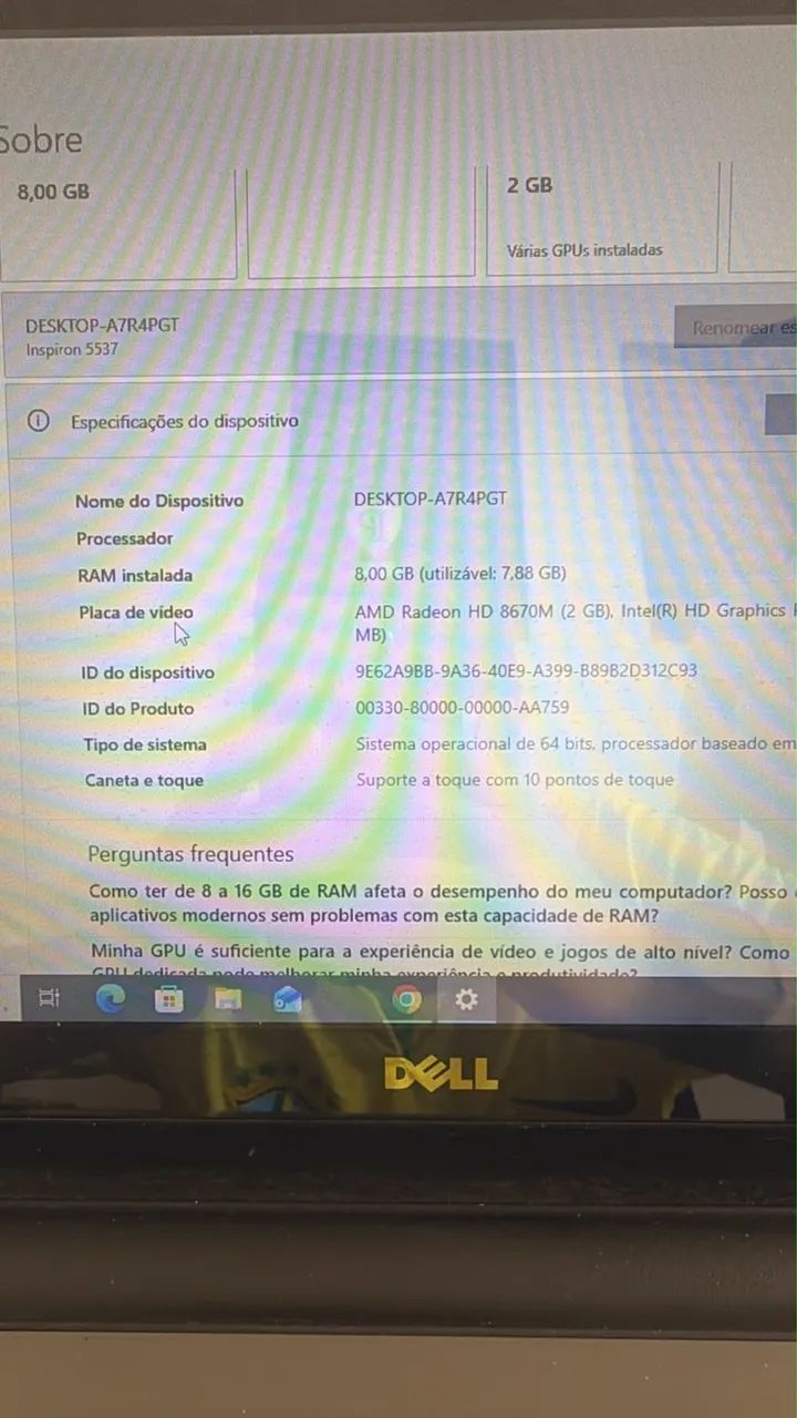 Notebook Dell Inspiron 15R 5537 - Tela Touch, 8GB RAM e Placa de Vídeo Dedicada - Foto 4