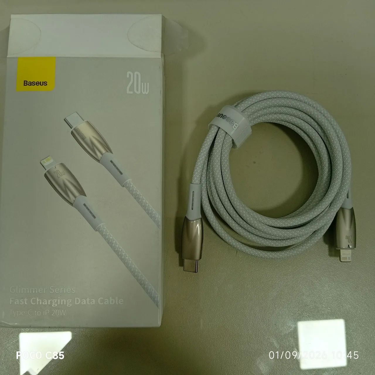 Cabo USB-C trançado Baseus para iPhone 