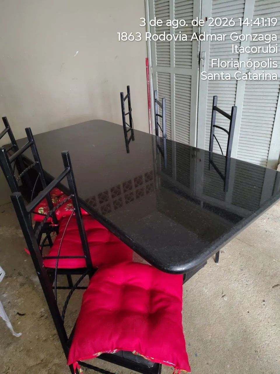 Mesa de ferro com tampo de granito  - Foto 3