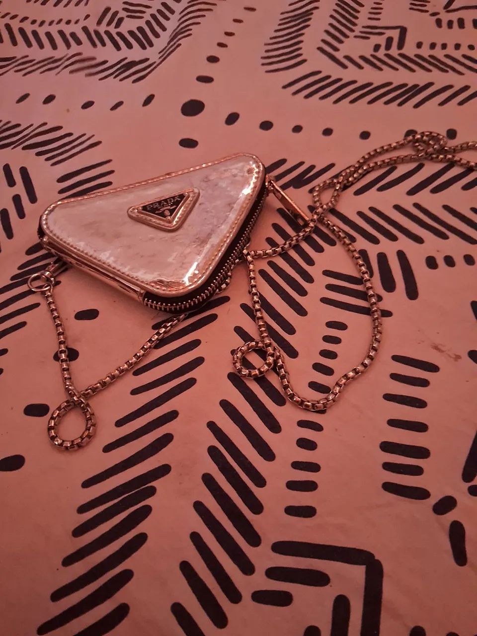 Prada Saco Cruzado Feminino/Mini Triangular/De Batom<br>