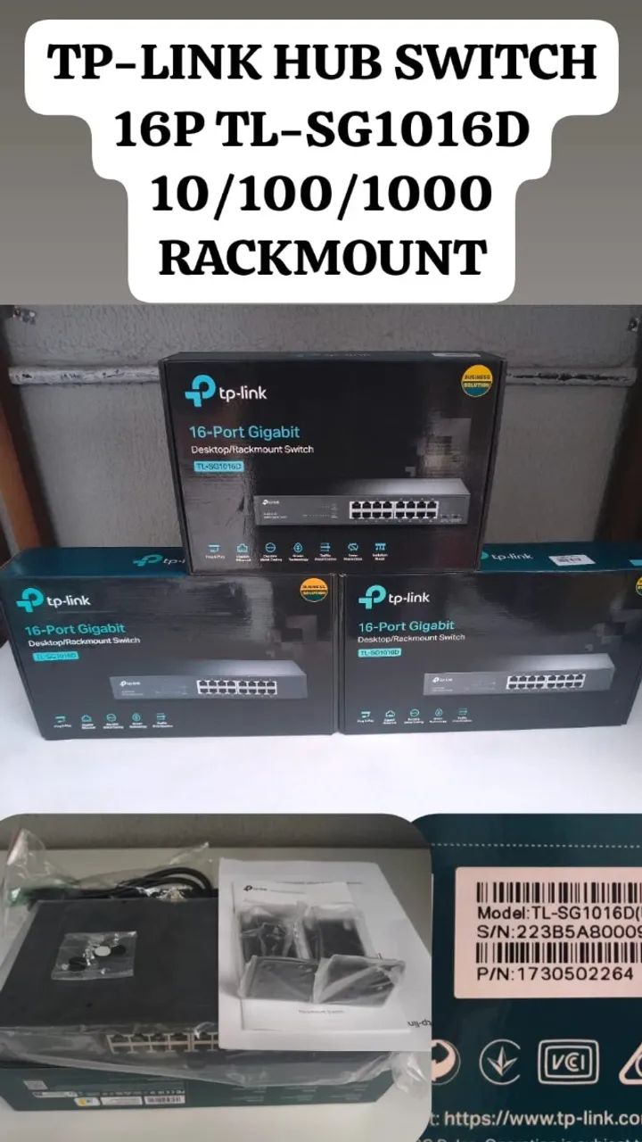 01UN: SWITCH TP-LINK TL-SG1016D SWITCH SÉRIE 10/100/1000MBPS