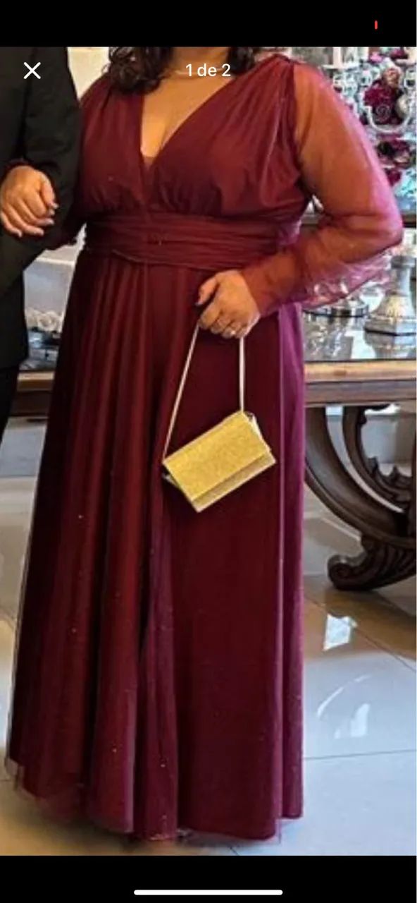 Vestido de festa cor marsala