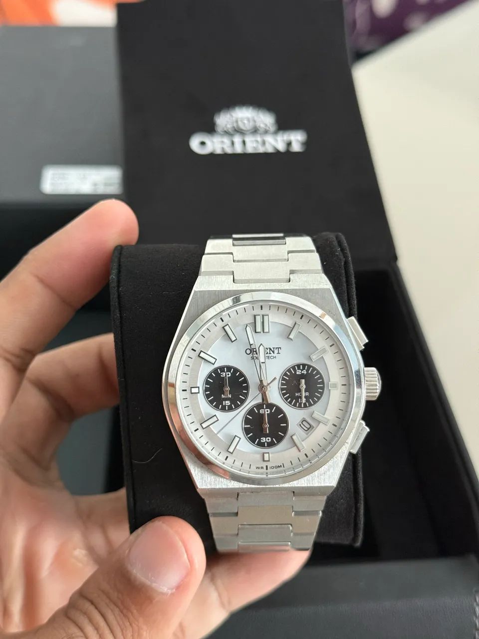 Relógio Orient Solartech estilo PRX panda Cronógrafo - Acessórios