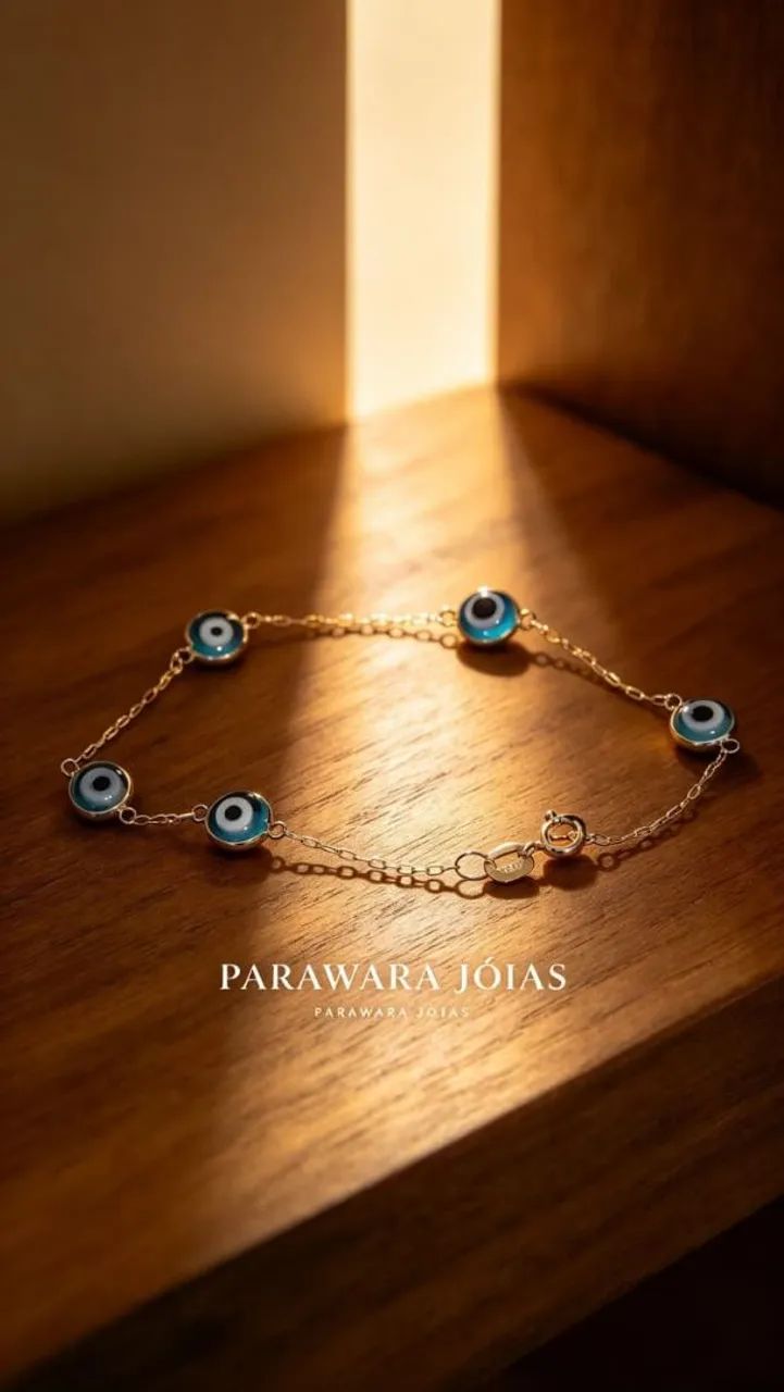 Pulseira Olho grego. Ouro 18k