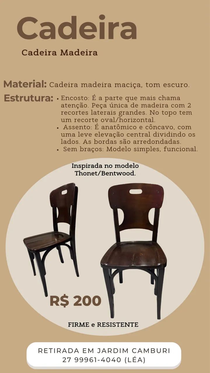 Cadeira clássica madeira maciça