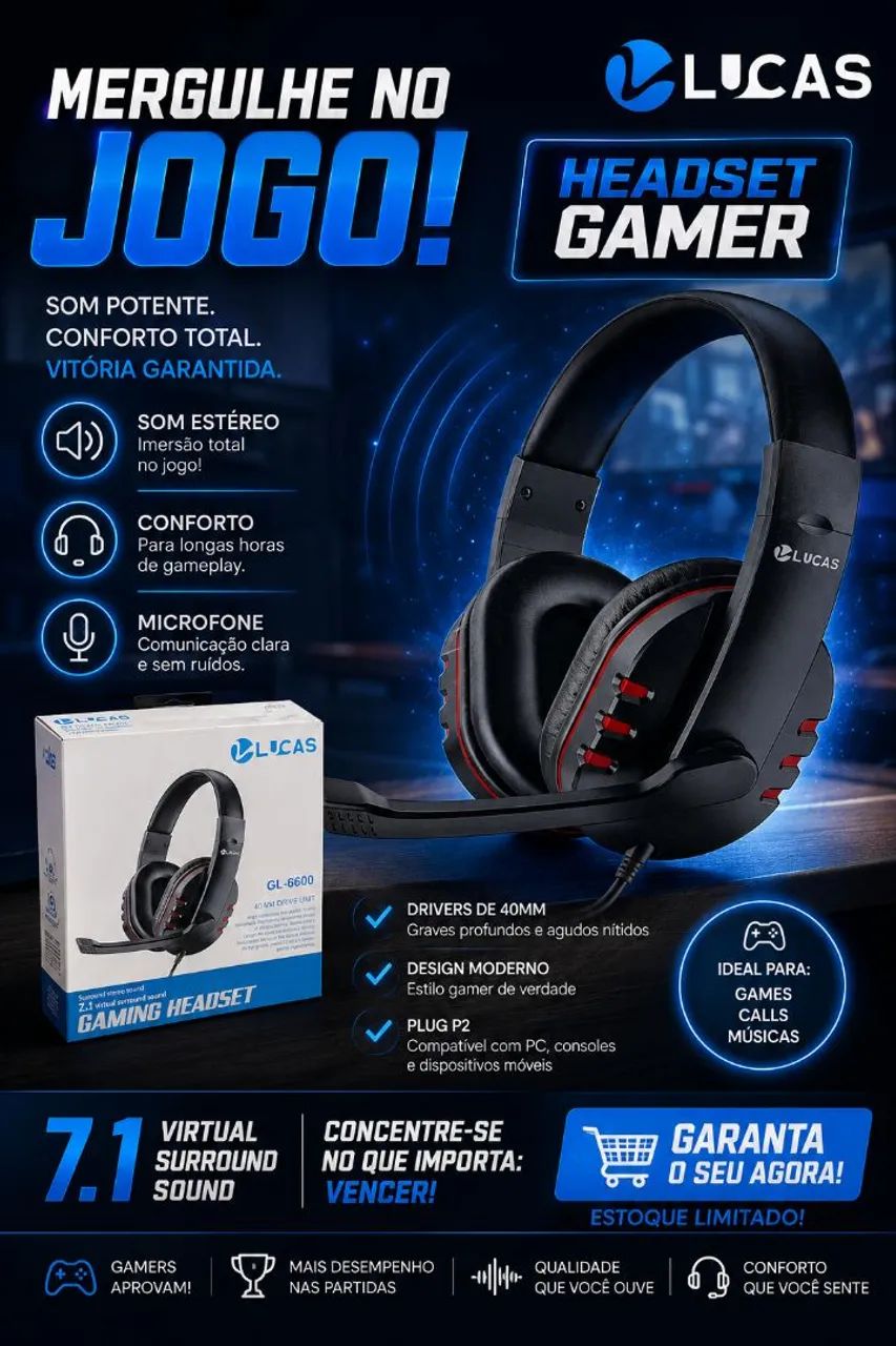 Fone Headset Gamer 