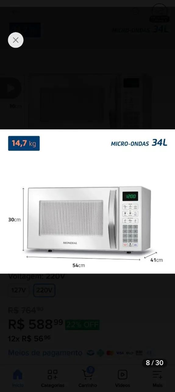 Vendo microondas marca mondial, novo , cor branco falar com Rosângela watsap * - Foto 5
