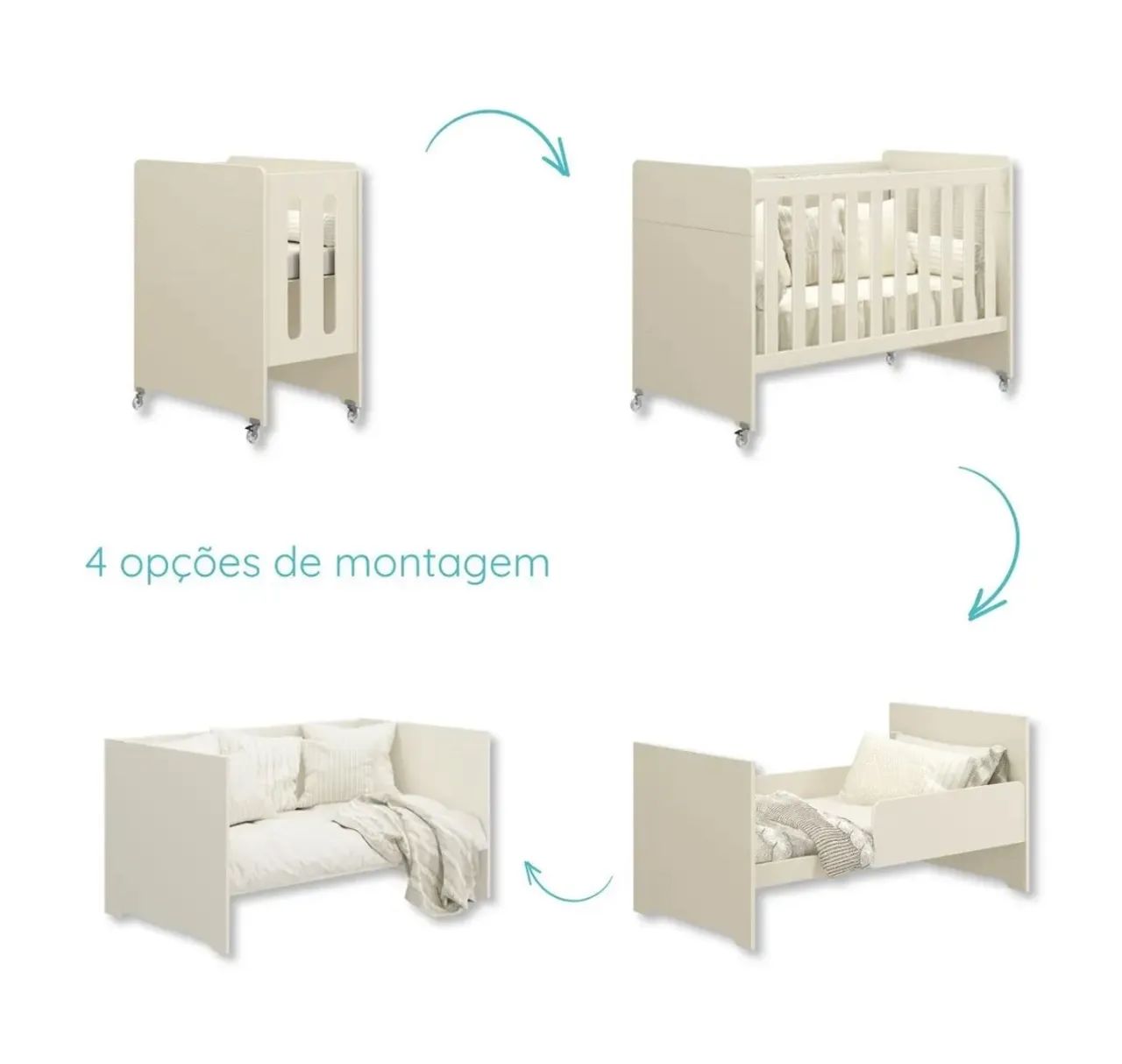 Berço 3 em 1 com colchão  - Foto 3
