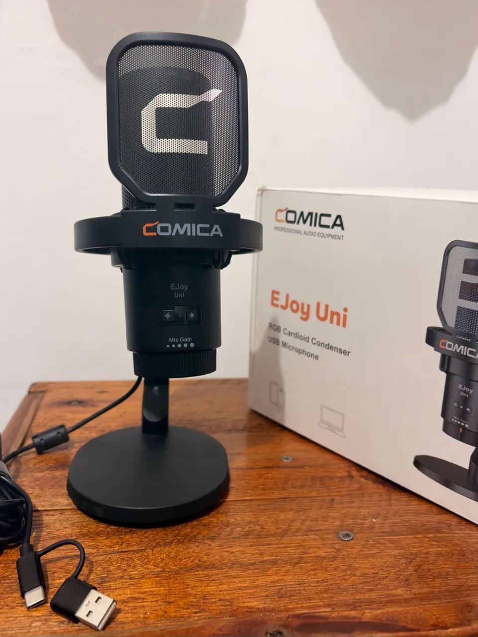 COMICA EJoy Uni Microfone USB Gamer RGB, Cancelamento de Ruído e Controle de Ganho - Foto 2