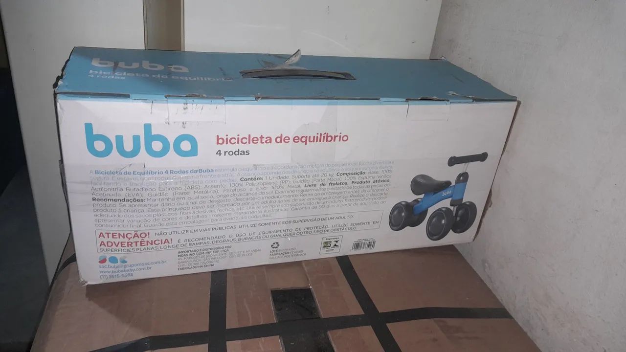 Bicicleta de equilíbrio nova da buba original 