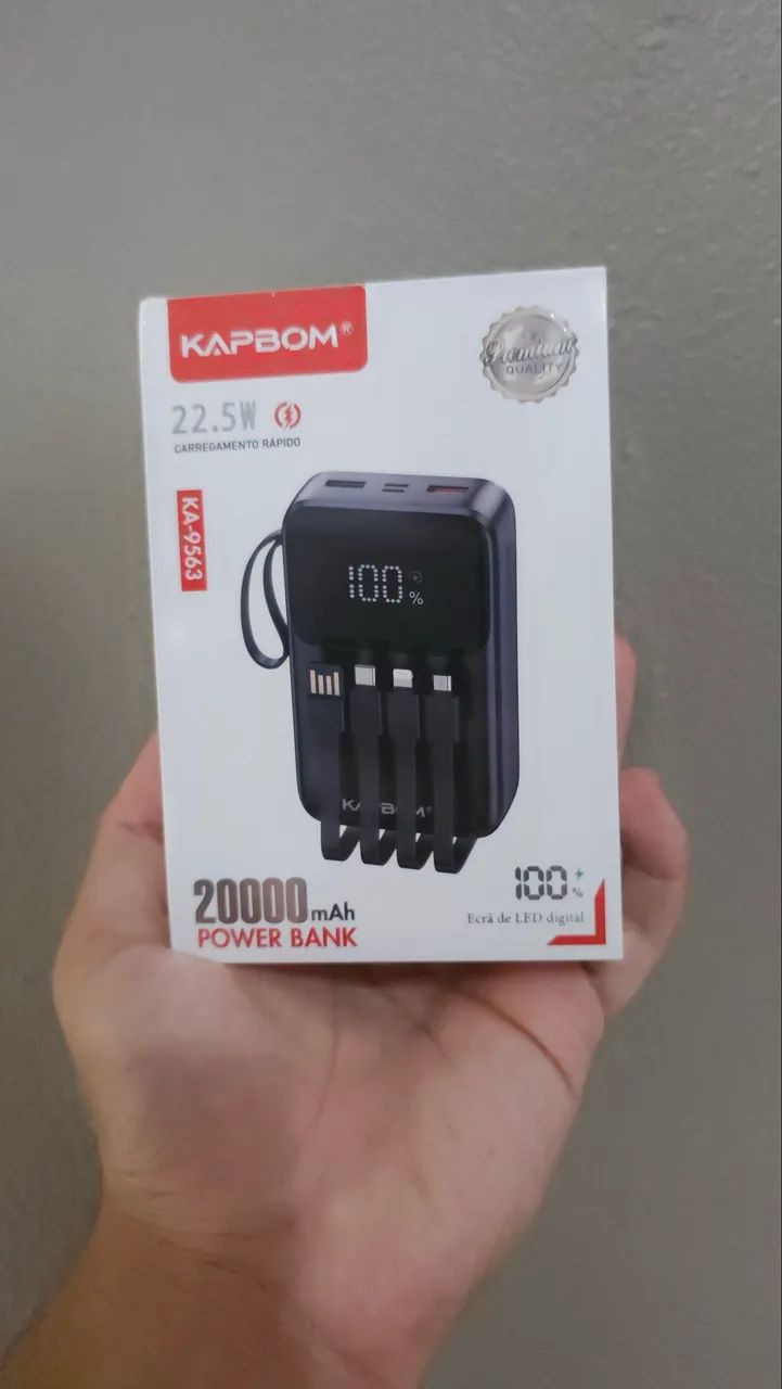 Power Bank 20.000mAh - Com Cabos Integrados | Entrega Hoje - Foto 3