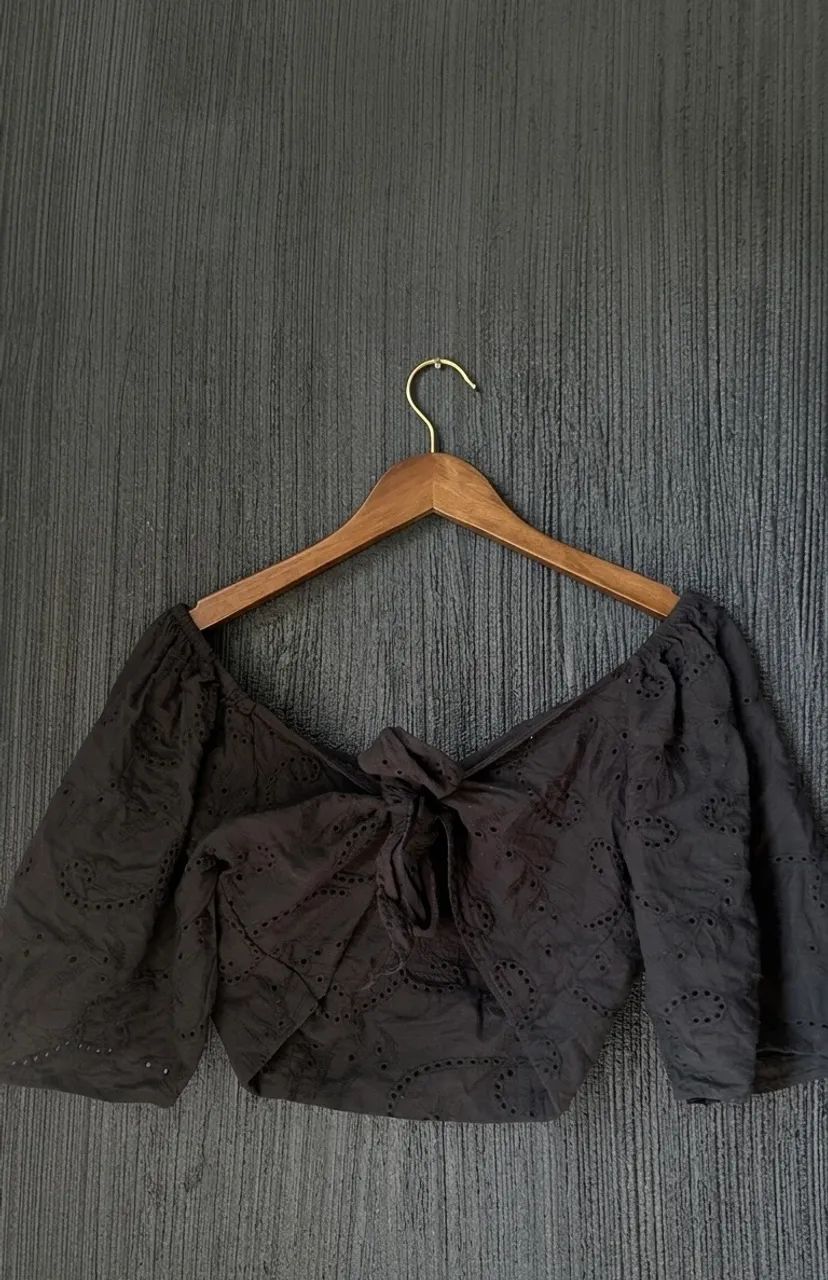 Cropped Ciganinha preto - Foto 2