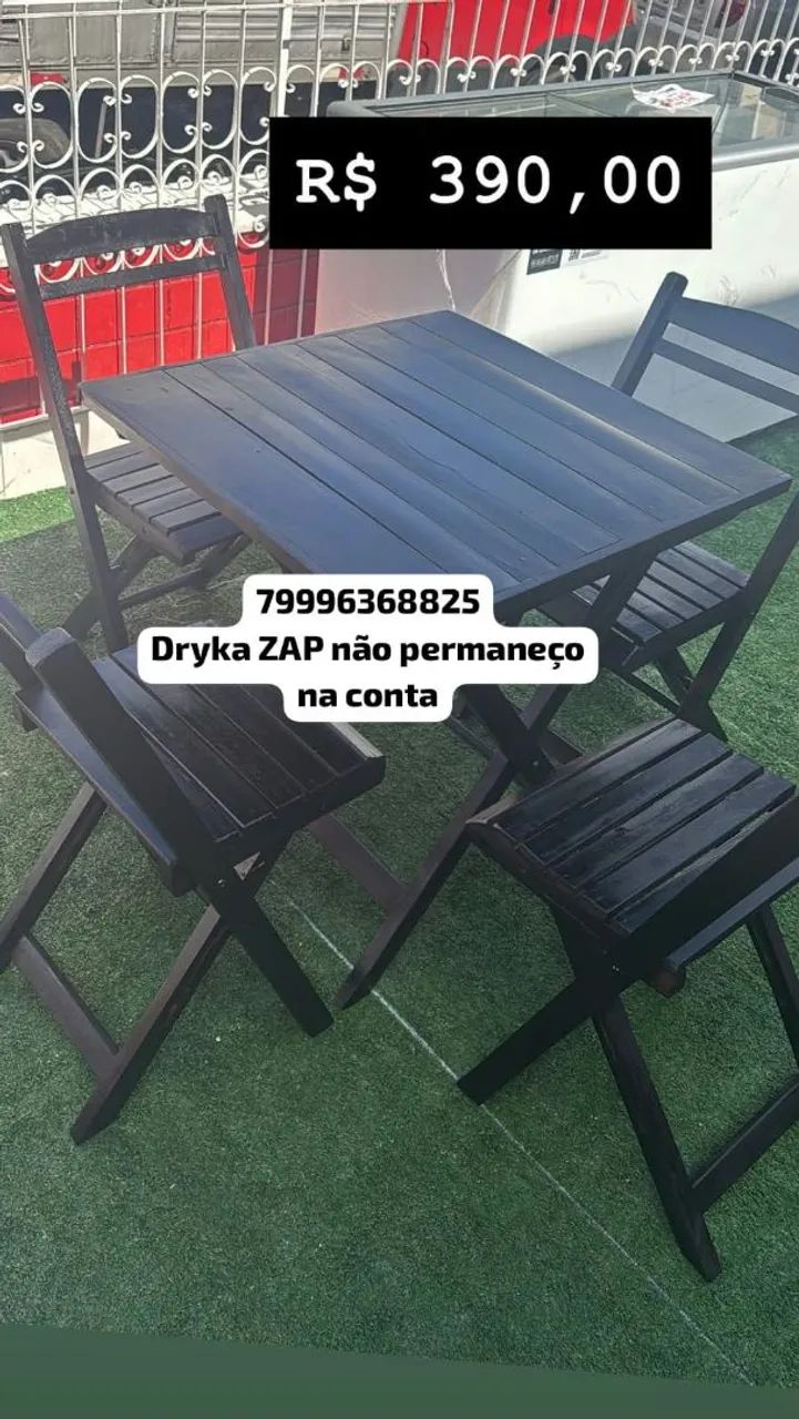 Jogo de mesa de madeira usada 