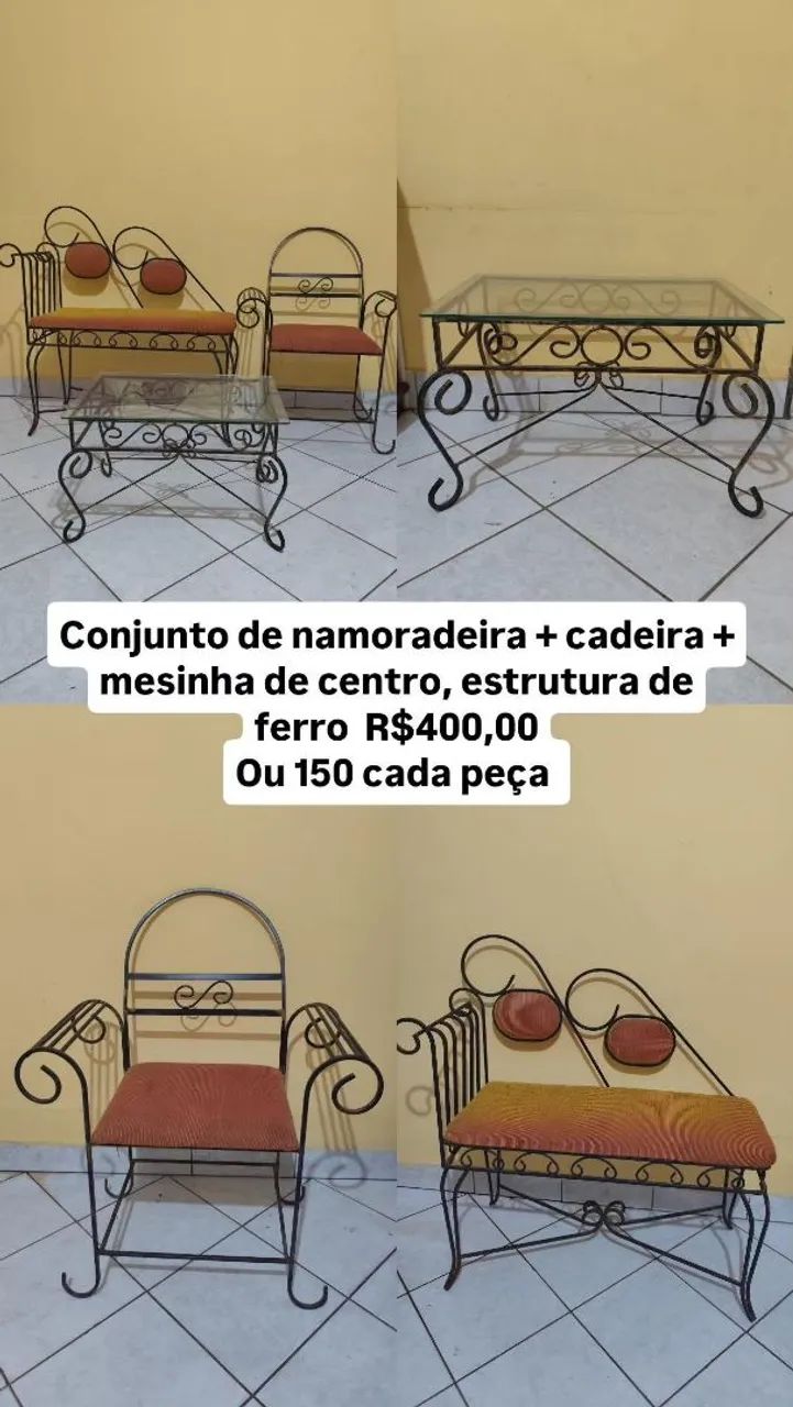 Conjunto de namoradeira e mesa de centro ACEITO PROPOSTA