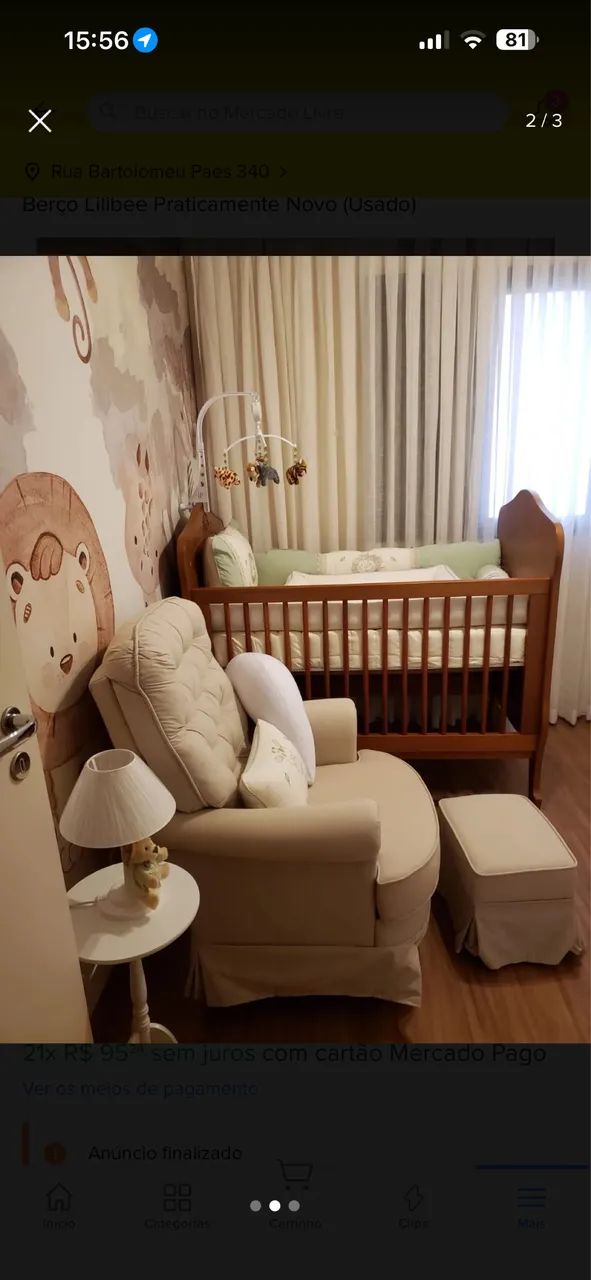 Berço Lilibee, madeira maciça, praticamente novo! - Foto 2