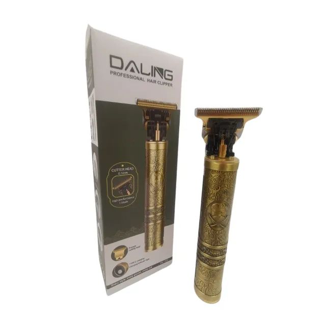 Maquina De Cabelo Daling Dl-123 Dourada Bateria - Foto 4