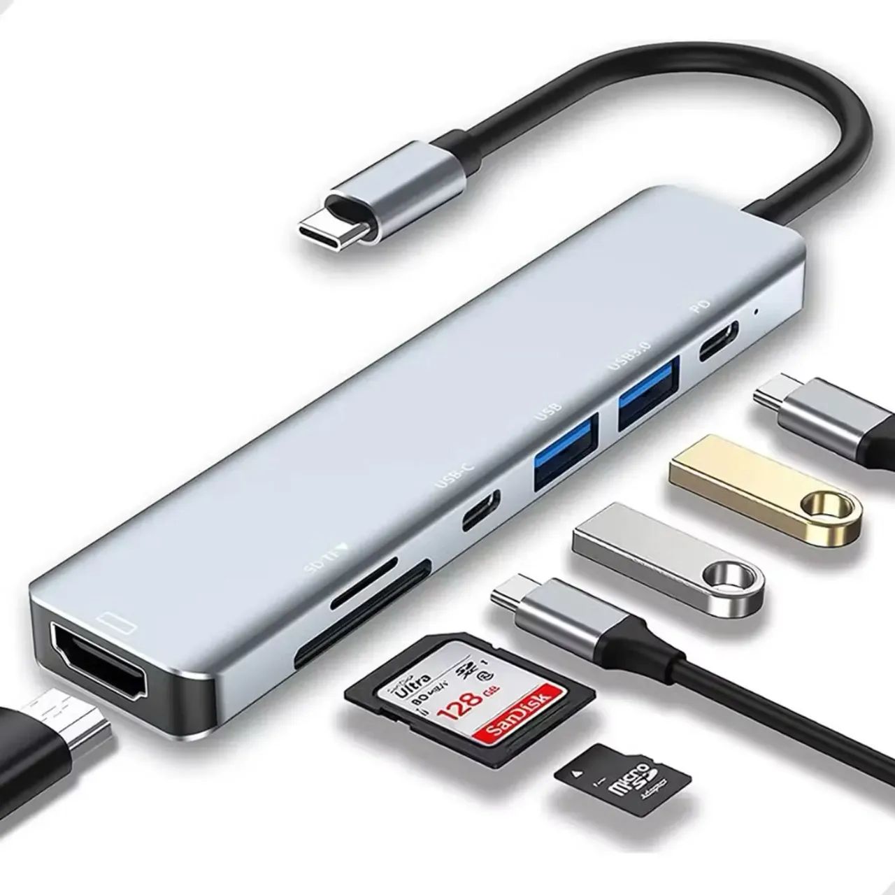 Hub Adaptador  Tipo C 7 Em 1 Peining  - Foto 2