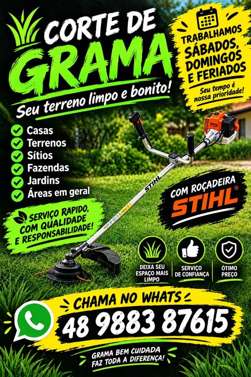Cortador de Grama e Limpeza de Terrenos