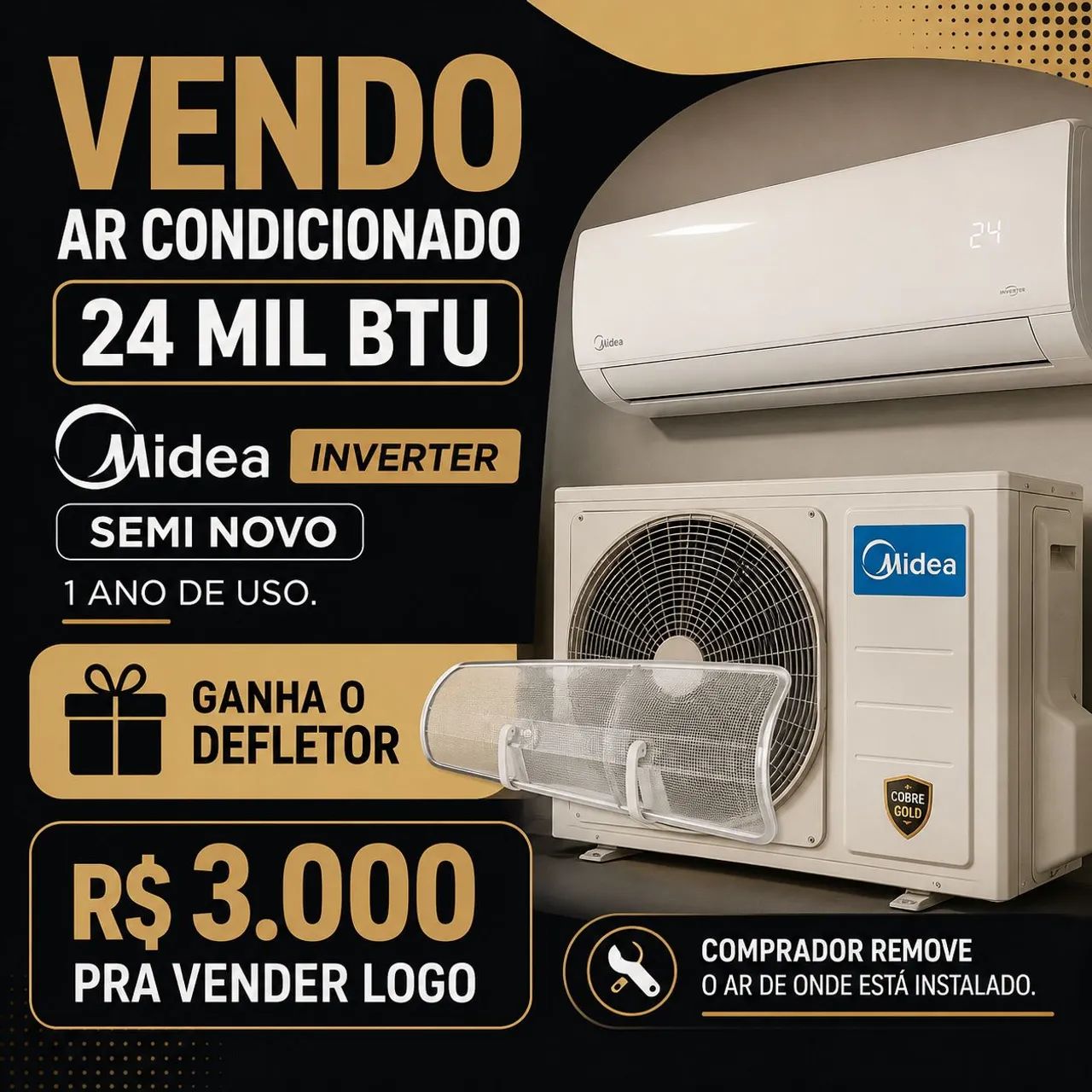 Ar condicionado 24 mil BTU Midea 