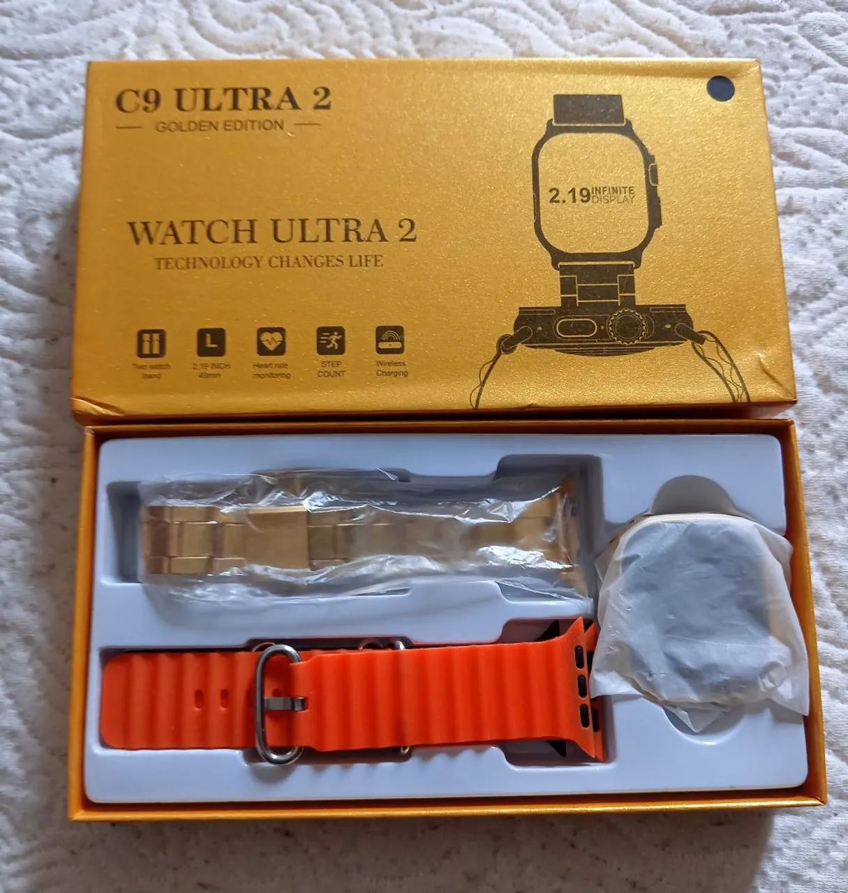 Smartwatch Série 9 Ultra Ouro Relógio Digital Inteligente - Dourado - Foto 4