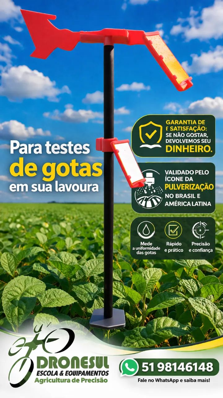 Suporte para papel hidrossensível  teste de gotas na pulverização agrícolas 