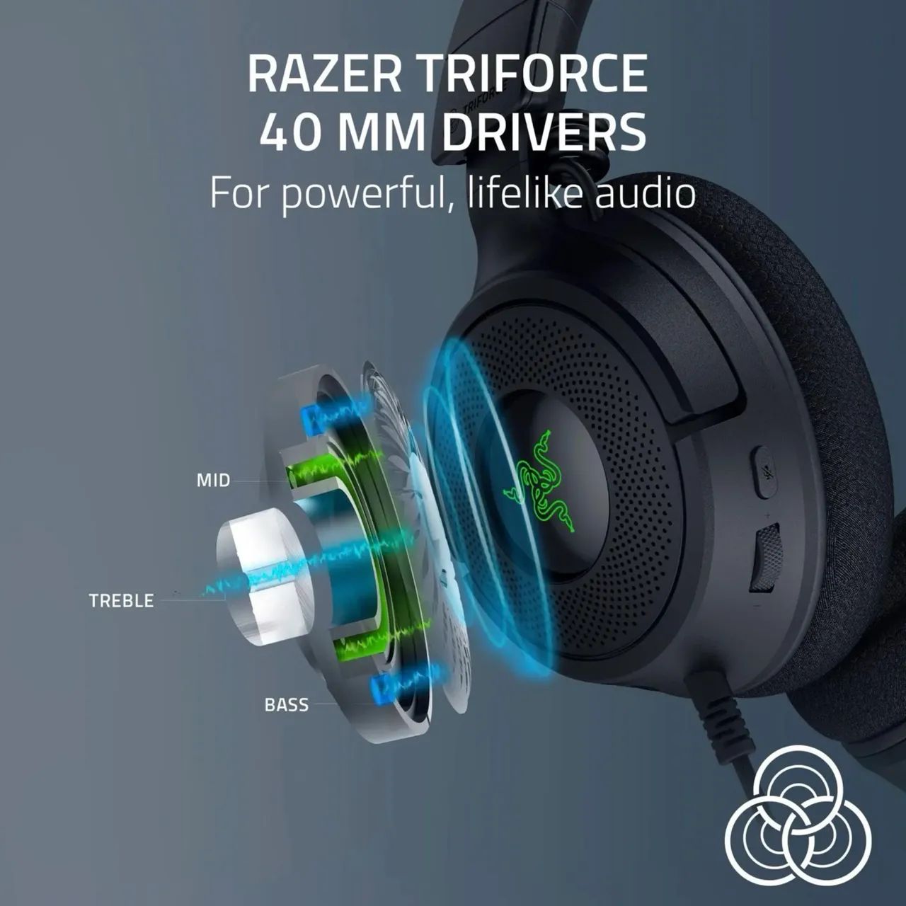 Fone de Ouvido Gamer Razer Kraken V4 X com Fio - Som Surround 7.1  - Foto 5