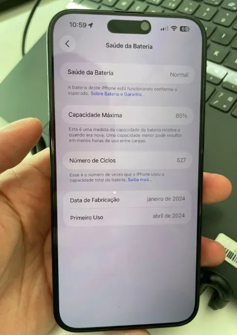 iPhone 15 Pro Max 256GB Black Titanium - Troco em iPhone  - Foto 3