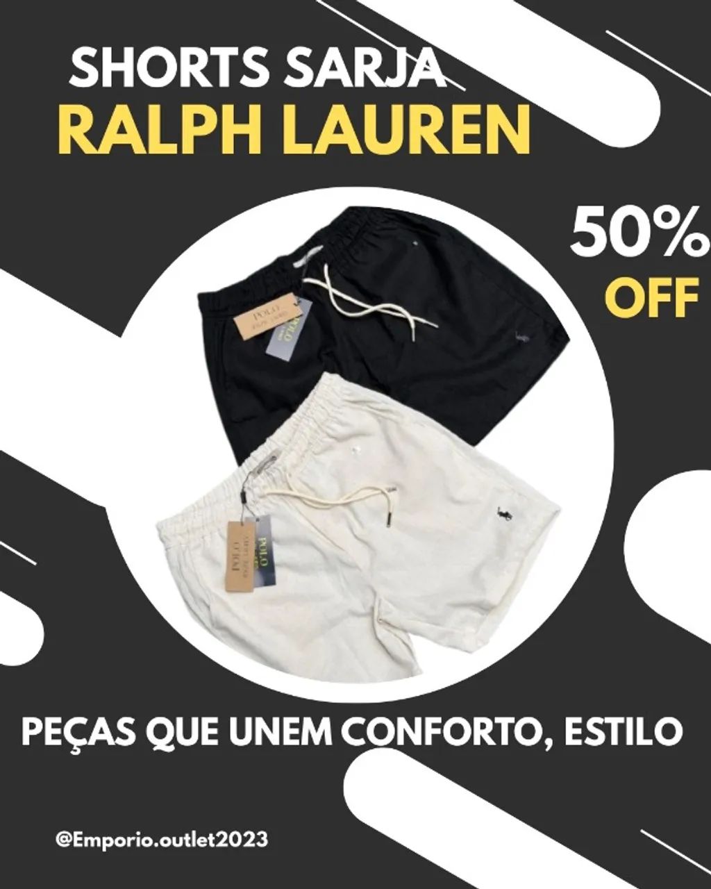 Shorts sarja com elastanos ralph Lauren 