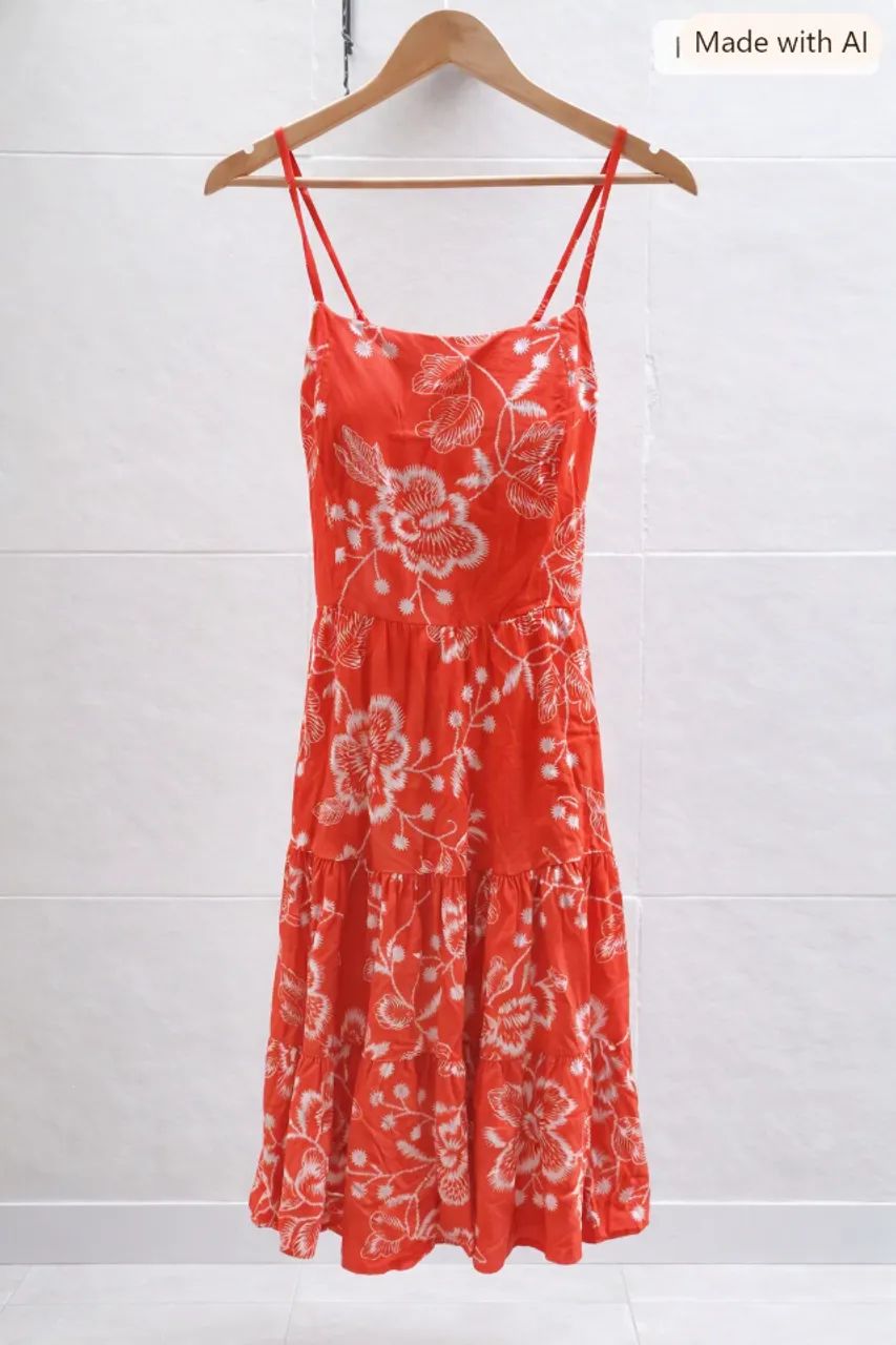 Vestido laranja florido