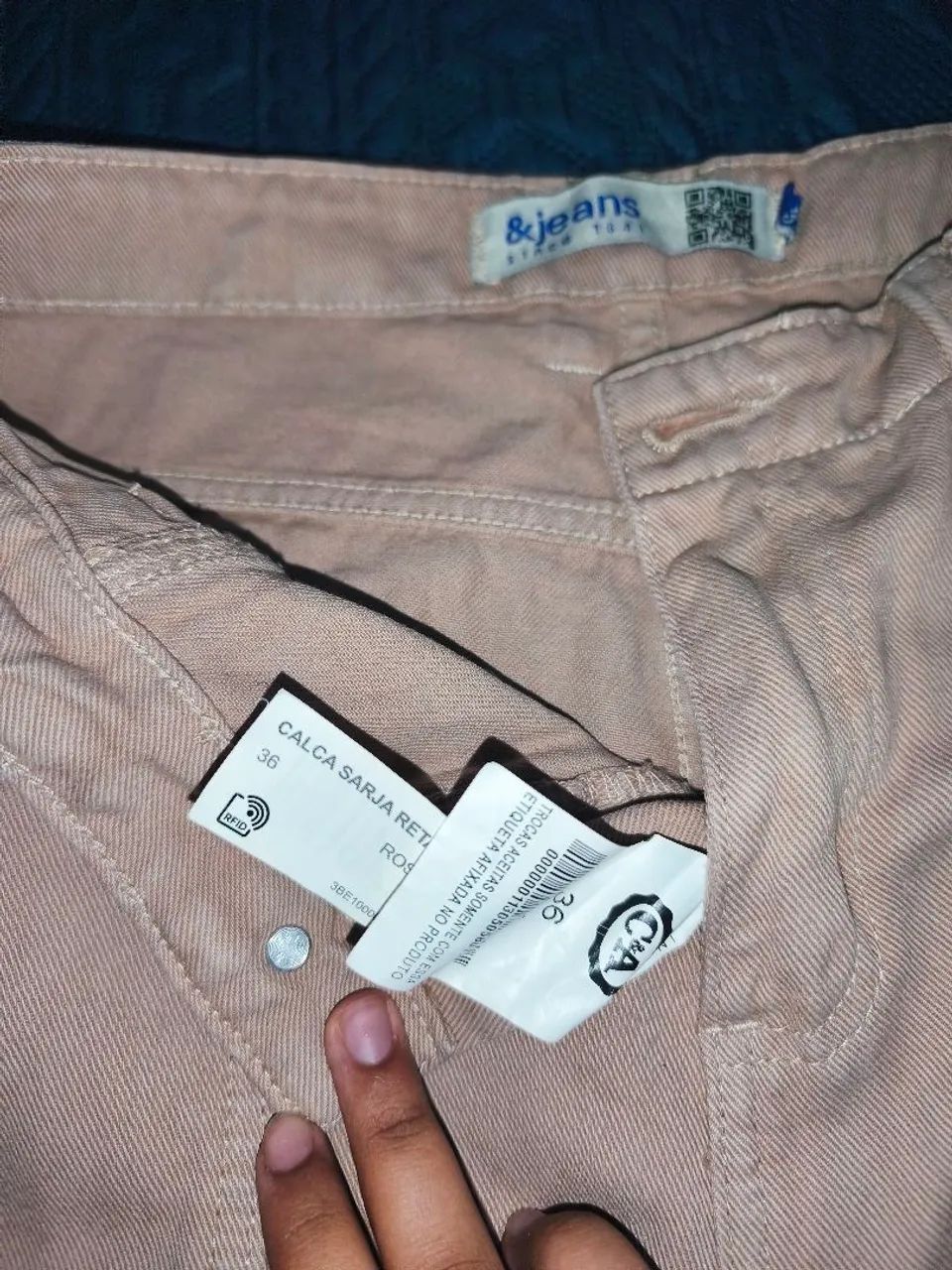Calça cargo wide leg bege tam36 - Foto 3