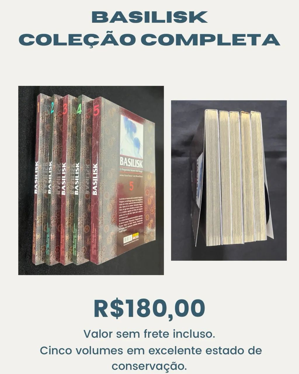 Mangá Basilisk coleção completa  - Foto 2